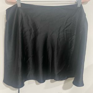 Satin wrap mini skirt.